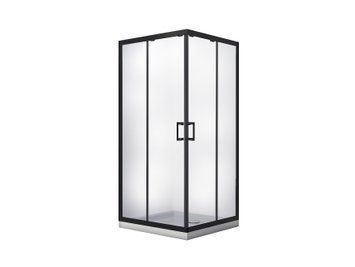 Кабіна квадратна Besco Modern 80x80x190 скло прозоре, проф. чорний мат MKB-80-190-C фото