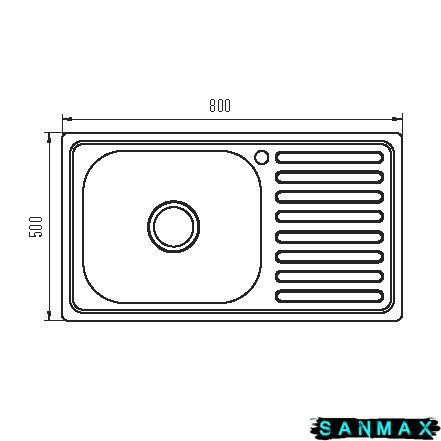 Мийка кухонна накладна Zerix Z8050L-08-180E (Satin) (ZS0595) ZS0595 фото