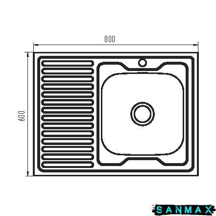 Мийка кухонна накладна Zerix Z8060R-08-180E (Satin) (ZS0609) ZS0609 фото