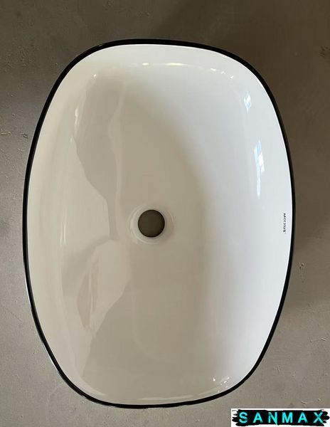 Умивальник накладний керамічний Mixxus Premium Diverse-0109 500х380х140mm Край Чорний(MP6549) MP6549 фото