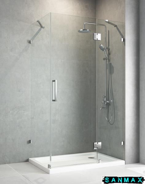 Бічна стінка до кабіни Koer SR SW04-90x200-TR-07 прозоре скло Easy Clean 10мм, графіт (KR5391) KR5391 фото