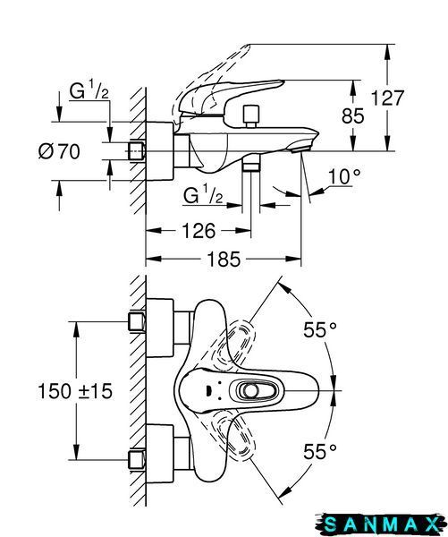 Змішувач для ванни Grohe Eurostyle (33591LS3) 33591LS3 фото