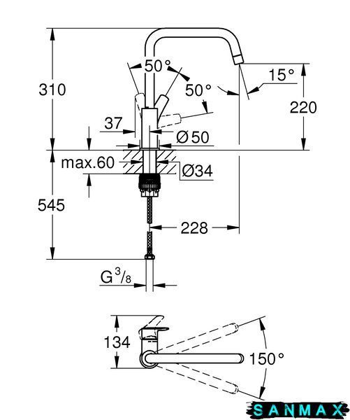 Змішувач для кухні Grohe Eurosmart New (30567000) 30567000 фото