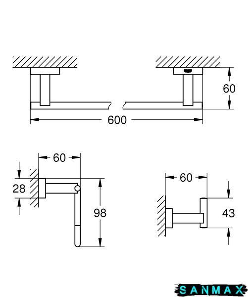 Набір аксесуарів 3 в 1 Grohe Essentials Cube New (40777001) 40777001 фото