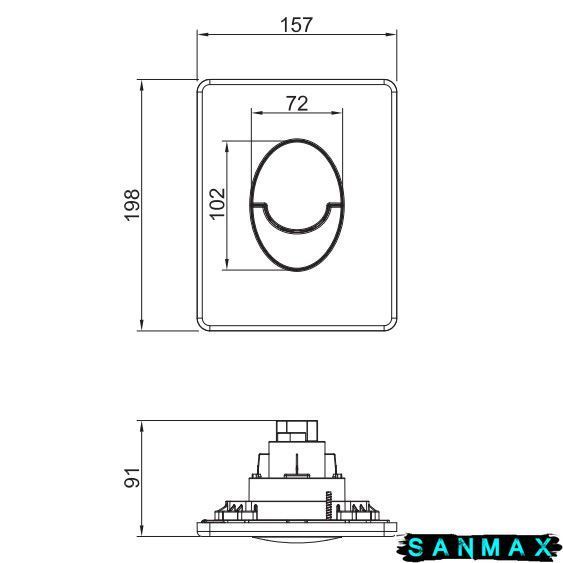 Панель змиву пластикова пневмо Koer KT-0606-01 Закруглена Хром (KR5342) KR5342 фото