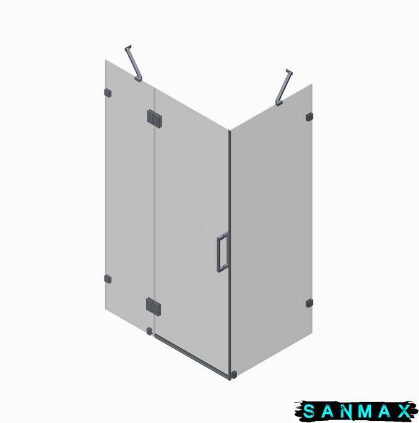 Бічна стінка до кабіни Koer SR SW04-90x200-TR-07 прозоре скло Easy Clean 10мм, графіт (KR5391) KR5391 фото