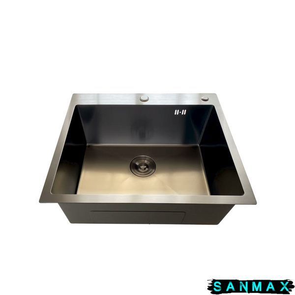 Кухонна інтегрована мийка Mixxus MH6050 Micro Decor Графіт (3.0/0.8) (MI8221) MI8221 фото