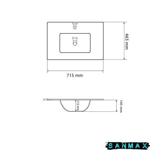 Умивальник врізний Vbi Ferrara 70 Білий VBI-018013 фото