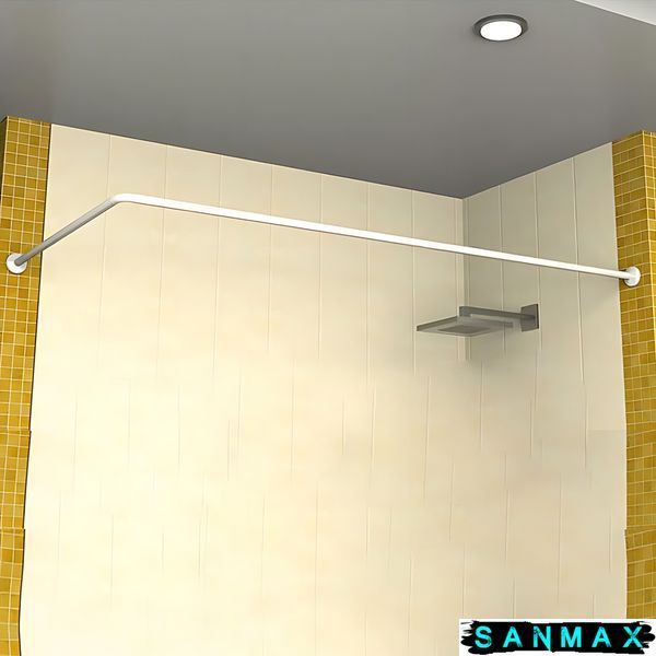 Штанга для шторки П-подібна універсальна Zerix CRS-U-80x80x80 80x80x80cm, 80x160cm, 240cm (нержавіюча сталь) (блістер) (ZX6102) ZX6102 фото