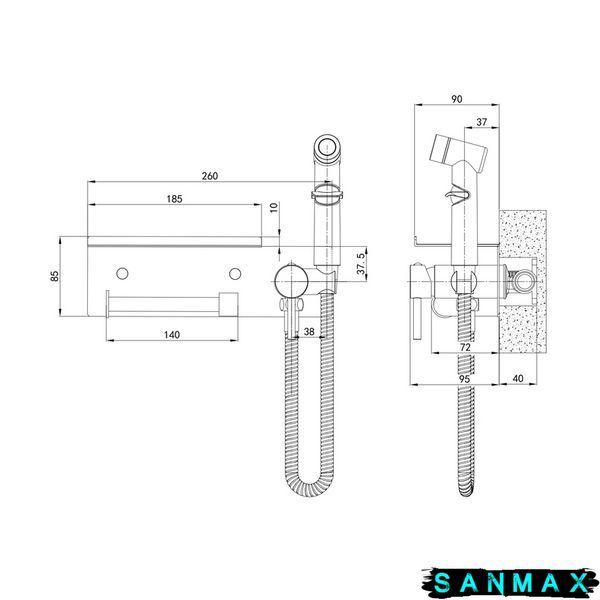 Змішувач для гігієнічного душу Mixxus Premium HANS 069 з тримачем для туалетного паперу (MI6785) MI6785 фото