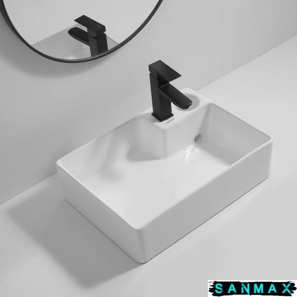 Раковина накладна Mixxus Premium Style-0201 520х375х140mm з донним клапаном та отвором під змішувач (MP6511) MP6511 фото