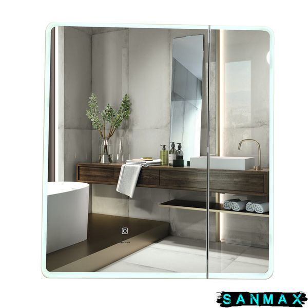 Дзеркальна шафка Mixxus Premium Olivary CM01-60x70x13 з LED Touch, димером, регулятором яскравості (MI8294) MI8294 фото