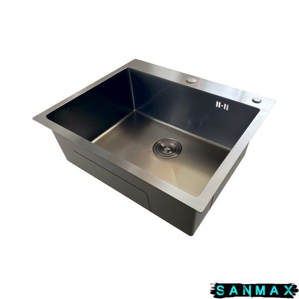 Кухонна інтегрована мийка Mixxus MH6050 Micro Decor Графіт (3.0/0.8) (MI8221) MI8221 фото