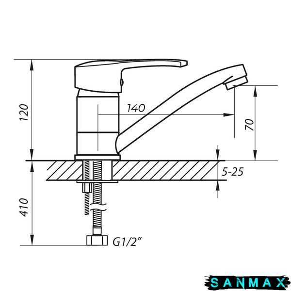 Змішувач для умивальника Zerix PAN-B 181 (ZX0185) ZX0185 фото