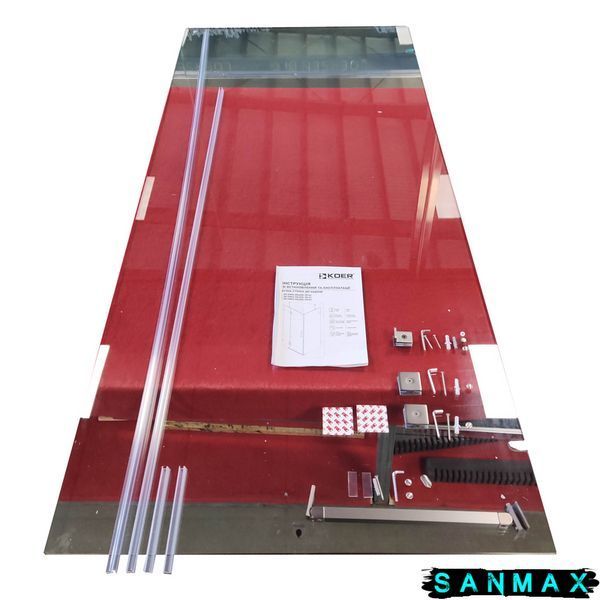 Бічна стінка до кабіни Koer SR SW04-90x200-TR-07 прозоре скло Easy Clean 10мм, графіт (KR5391) KR5391 фото