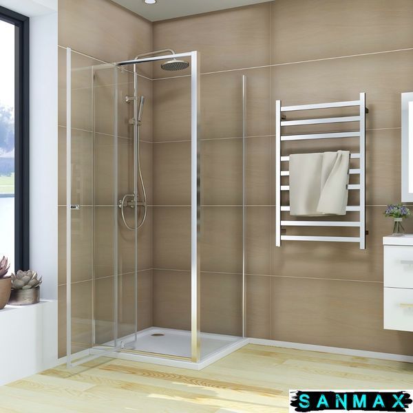 Душова кабіна без піддону Koer SR SC05-90x90x195-TR-01 прозоре скло Easy Clean 6мм, хром (KR5363) KR5363 фото
