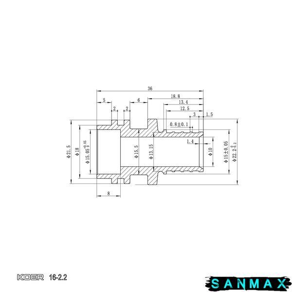 Трубка Г-подібна для приєднання радіатора Koer KA.D16-250 - 16(2.2mm) x 15-250mm (KR4902) KR4902 фото