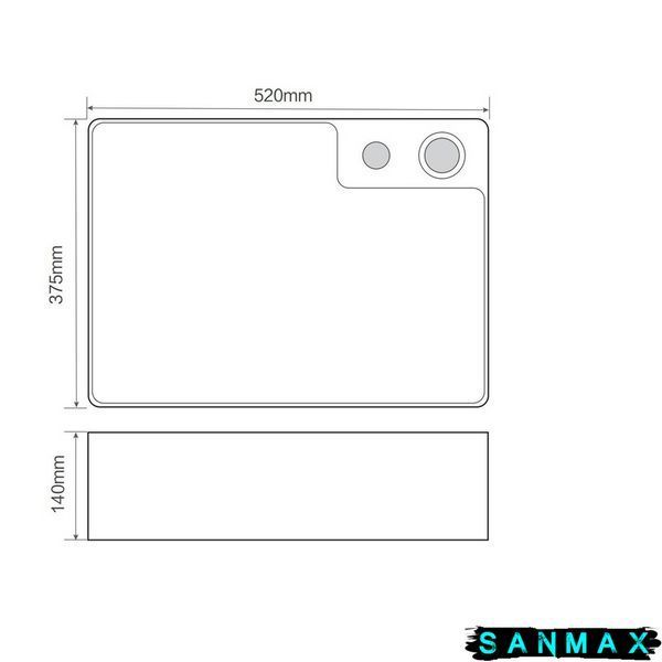Раковина накладна Mixxus Premium Style-0201 520х375х140mm з донним клапаном та отвором під змішувач (MP6511) MP6511 фото