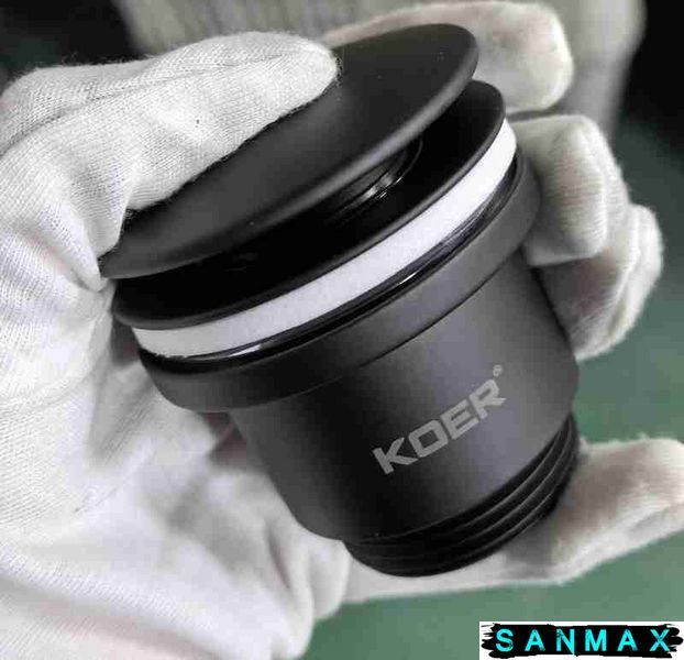 Донний клапан для умивальника універсальний Koer PW-01-05 Чорний (KR3403) KR3403 фото