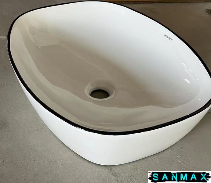 Умивальник накладний керамічний Mixxus Premium Diverse-0109 500х380х140mm Край Чорний(MP6549) MP6549 фото
