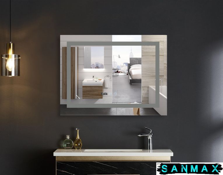 Дзеркало Mixxus Warm MR02-120x80 (годинник, Led-підсвічування, антизапотівка) (MI6001) MI6001 фото