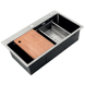 Мийка Zerix ZH6845-SET-05 Decor Nano-Black (3.0/0.8) з нерж. сталі комплект (графіт) (ZM5588) ZM5588 фото 1