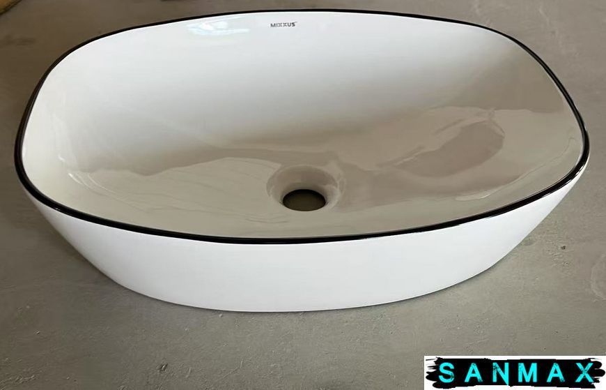 Умивальник накладний керамічний Mixxus Premium Diverse-0109 500х380х140mm Край Чорний(MP6549) MP6549 фото