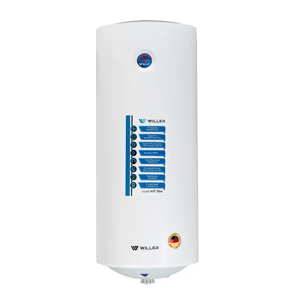 Бойлер Willer 80л EV80SR-Hit Slim вузький круглий вертикальний мокрий тен 2 кВт (EV80SR-HIT Slim) EV80SR-HIT Slim фото