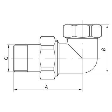 Згін американка 1/2 кутовий Koer KR.342.chr Хром (KR2705) KR2705 фото