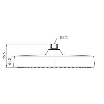 Лійка стельова для душу Koer KP-0403-03-OH 30 см Біла Чорна Пластик (KR4996) KR4996 фото