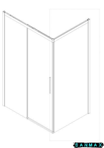 Бічна стінка до кабіни Koer SR SW05-90x200-TR-01 прозоре скло Easy Clean 6мм, хром (KR5407) KR5407 фото