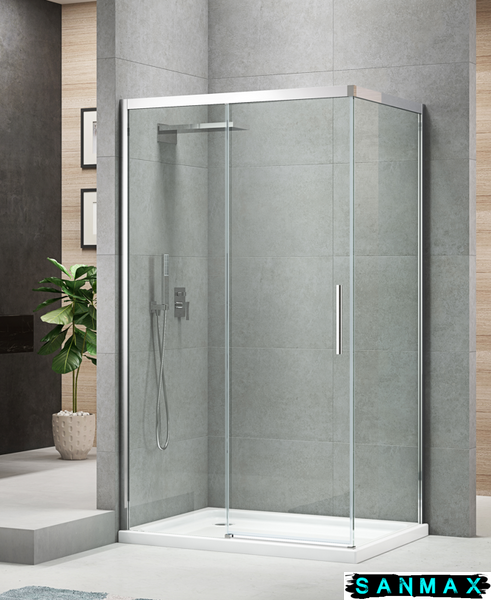 Бічна стінка до кабіни Koer SR SW05-90x200-TR-01 прозоре скло Easy Clean 6мм, хром (KR5407) KR5407 фото