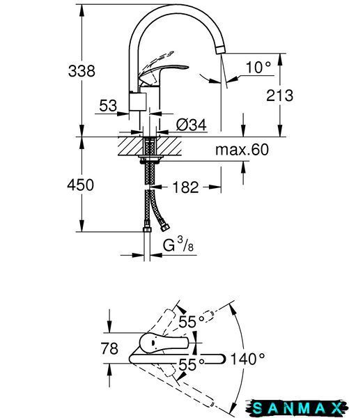 Змішувач для кухні Grohe Eurosmart (33202002) 33202002 фото