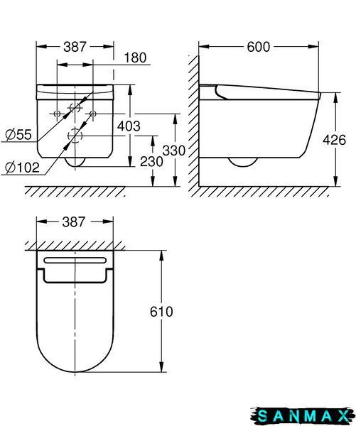 Унітаз-біде Grohe Sensia Pro настінний (36508SH0) 36508SH0 фото