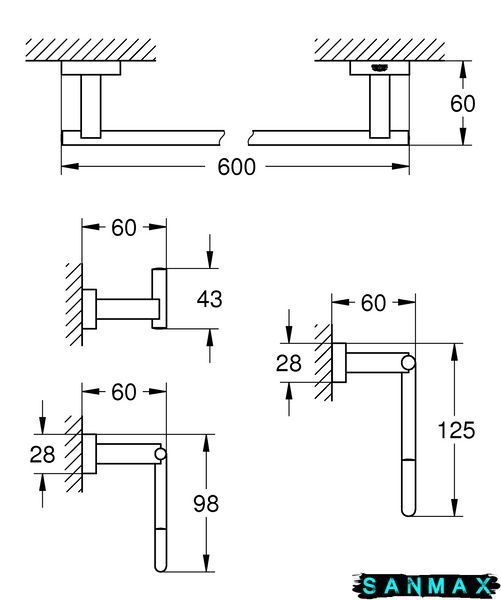 Набір аксесуарів 4 в 1 Grohe Essentials Cube New (40778001) 40778001 фото