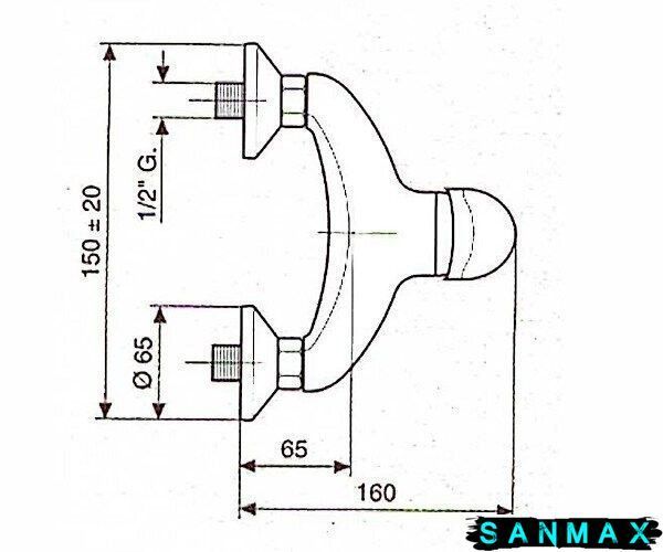 Змішувач Emmevi Alexa для душу нікель б/акс, NS24002 NS24002 фото