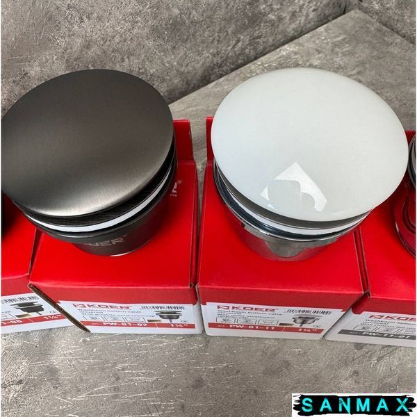 Донний клапан для умивальника універсальний Koer PW-01-07 Графіт (KR3404) KR3404 фото