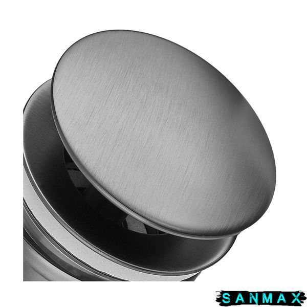 Донний клапан для умивальника універсальний Koer PW-01-07 Графіт (KR3404) KR3404 фото