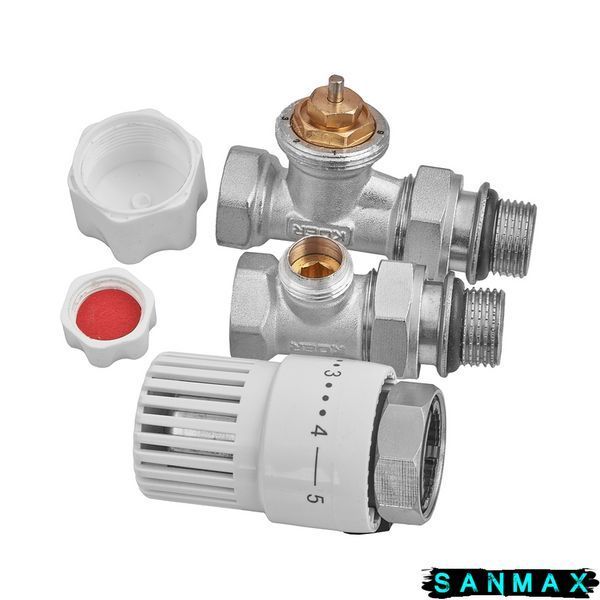 Комплект для підключення радіатора Koer SET-30 - 1/2'' (прямий) з термоголовкою (KR5717) KR5717 фото