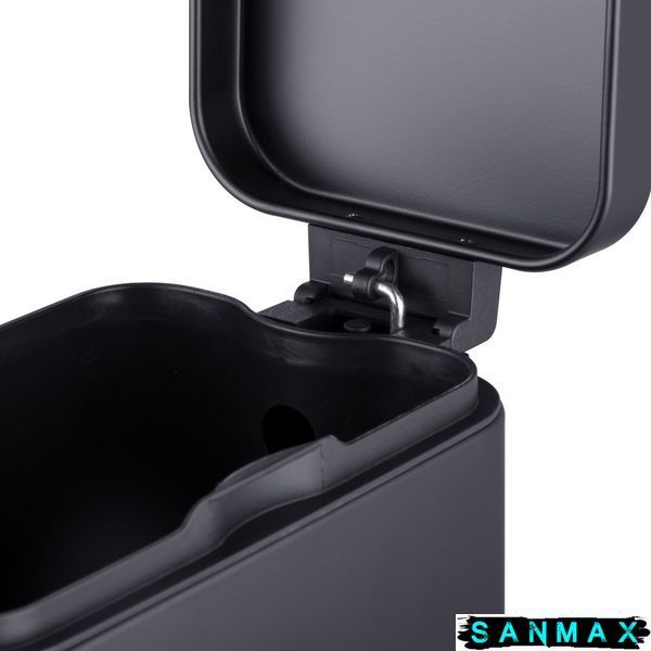 Відро для сміття з плавним закриттям прямокутне Mixxus Premium Quadro-TC0105 Black 5 л колір чорний (MI7061) MI7061 фото