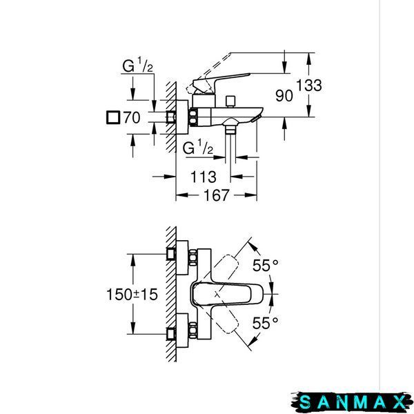 Комплект змішувачів для ванни Grohe Cubeo (UA125246M) UA125246M фото