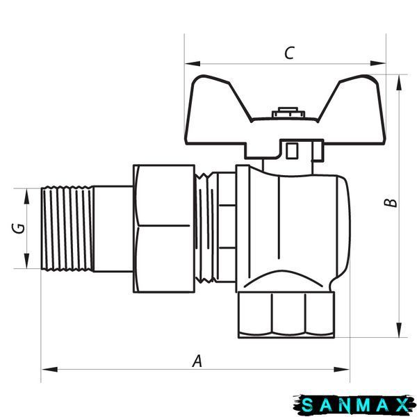 Кран з американкою кутовий 1/2 Nolf NF.941 (NF2964) NF2964 фото