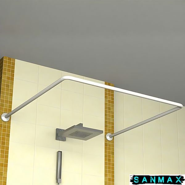 Штанга для шторки П-подібна універсальна Zerix CRS-U-90x90x90 90x90x90cm, 90x180cm, 270cm (нержавіюча сталь) (Блістер) (ZX6103) ZX6103 фото