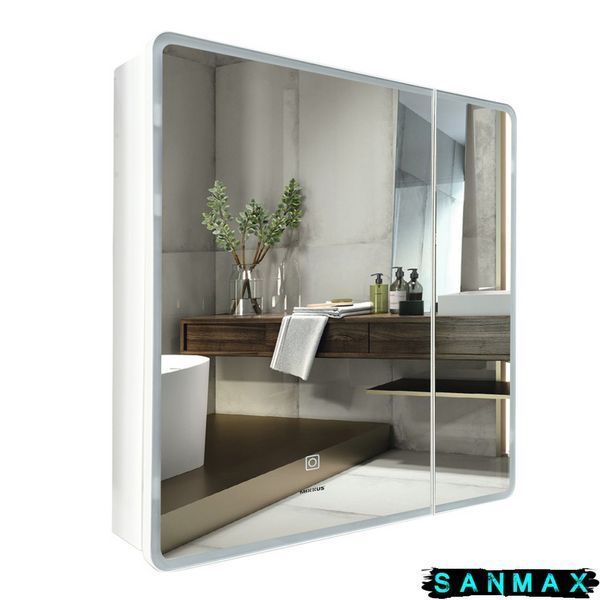 Дзеркальна шафка Mixxus Premium Olivary CM01-70x70x13 з LED Touch, димером, регулятором яскравості (MI8295) MI8295 фото