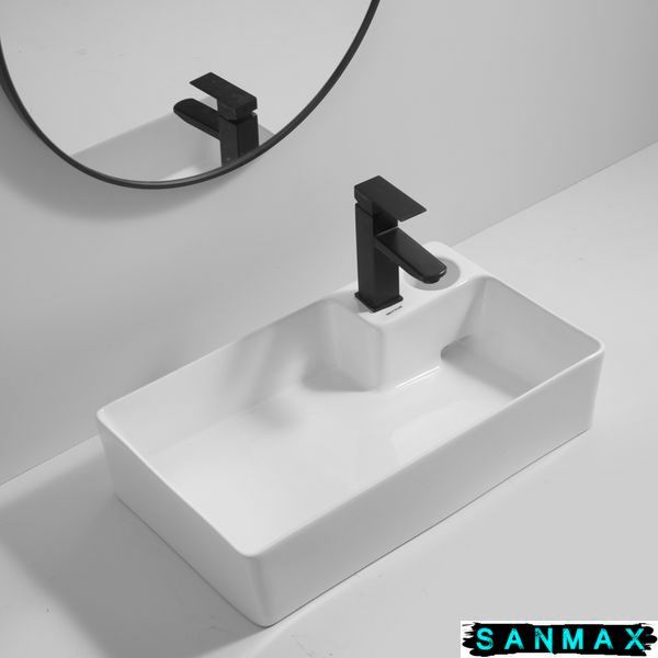 Раковина накладна Mixxus Premium Style-0202 600х350х140mm з донним клапаном та отвором під змішувач (MP6512) MP6512 фото
