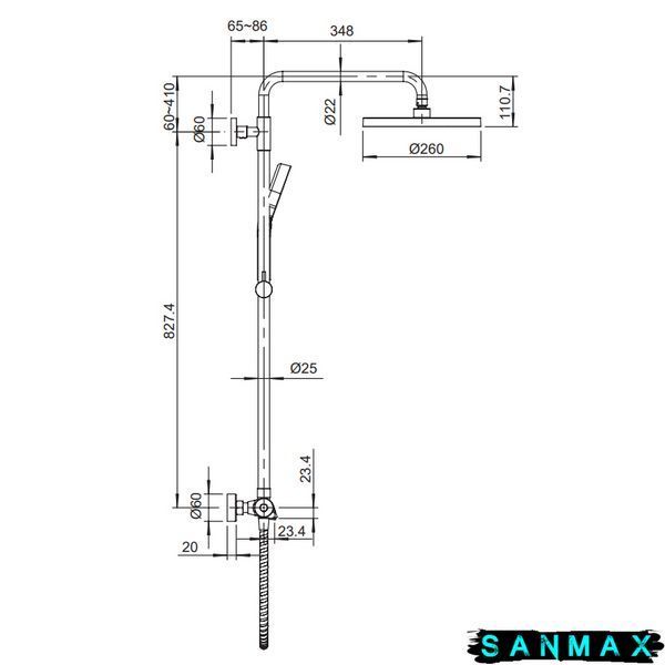 Душова система термостатична Koer KB-55013-01 Хром (KR4730) KR4730 фото