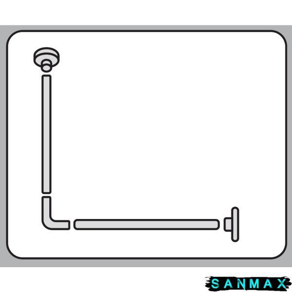 Штанга для шторки кутова Mixxus CRA-A-80x80 80x80cm (алюміній) блістер (AC3590) AC3590 фото