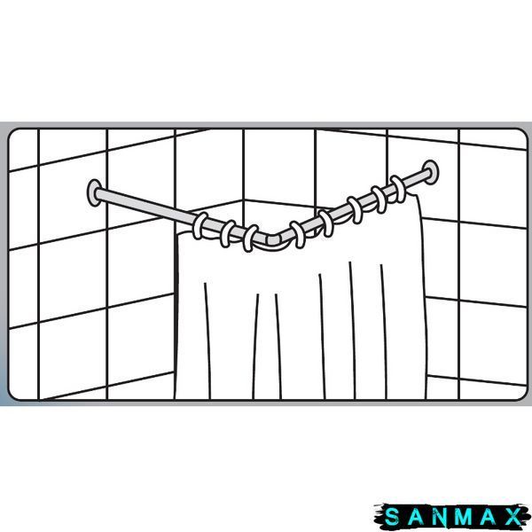 Штанга для шторки кутова Mixxus CRA-A-80x80 80x80cm (алюміній) блістер (AC3590) AC3590 фото