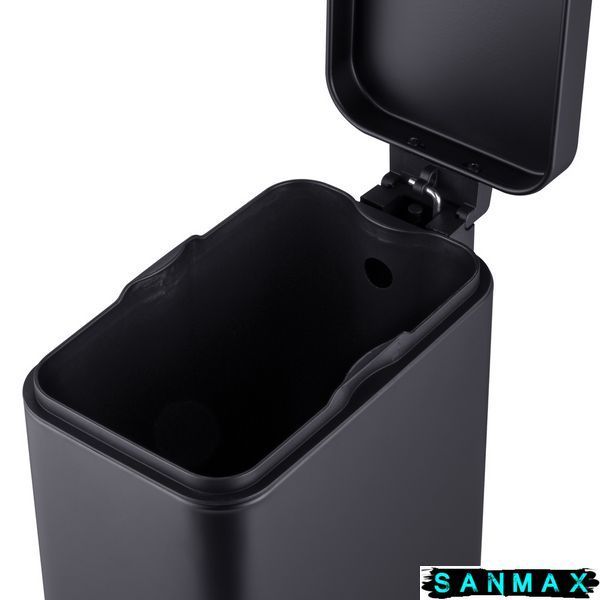 Відро для сміття з плавним закриттям прямокутне Mixxus Premium Quadro-TC0105 Black 5 л колір чорний (MI7061) MI7061 фото