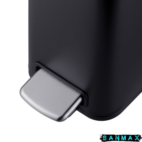 Відро для сміття з плавним закриттям прямокутне Mixxus Premium Quadro-TC0105 Black 5 л колір чорний (MI7061) MI7061 фото